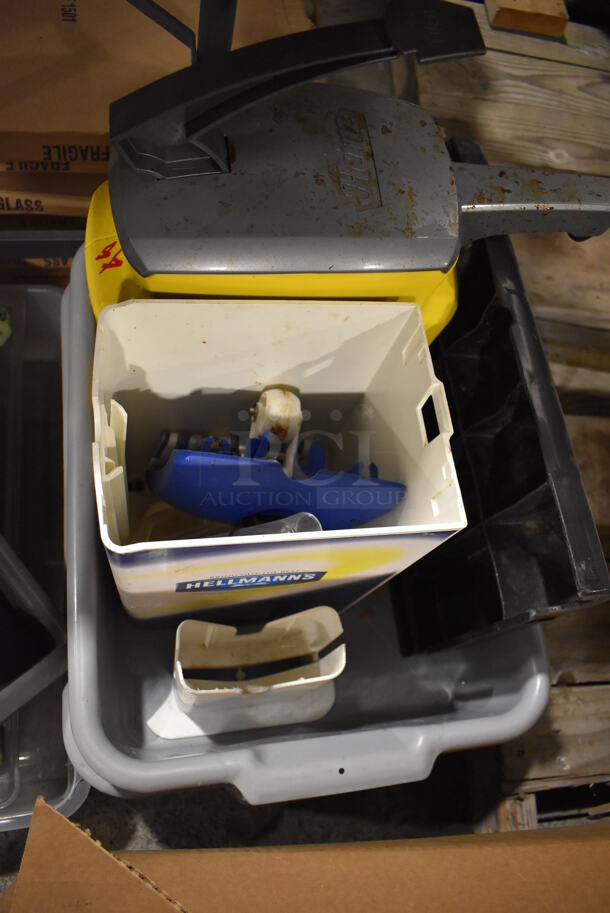 ALL ONE MONEY! Lot of Various Poly Pieces Including Mustard Pump and Gray Poly Bus Bins - Image 2 of 3