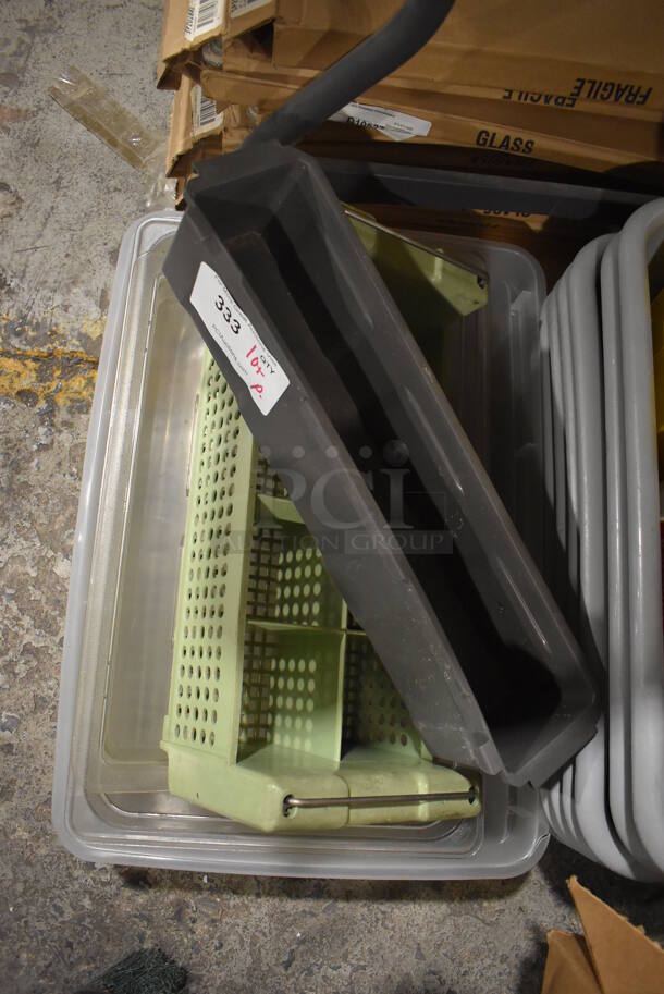 ALL ONE MONEY! Lot of Various Poly Pieces Including Mustard Pump and Gray Poly Bus Bins - Image 3 of 3