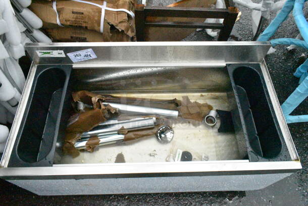 BRAND NEW SCRATCH AND DENT! Regency 600IB1836CP Stainless Steel Commercial 18" x 36" Underbar Ice Bin with 7 Circuit Post-Mix Cold Plate and Bottle Holders - 79 lb. - Image 4 of 8