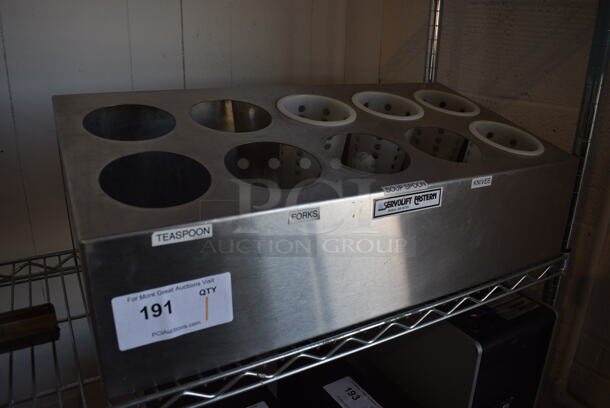 Servolift Eastern Stainless Steel Countertop 10 Cut Outs and 4 Silverware Drop Ins. 25x11.5x9 - Image 2 of 3