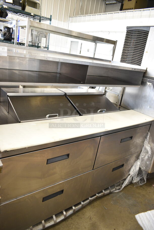 2014 Delfield UCD4464N-12-DD5 Stainless Steel Commercial Sandwich Salad Prep Table Bain Marie Mega Top w/ 4 Drawers, Over Shelf. 115 Volts, 1 Phase. Tested and Powers On But Does Not Get Cold - Image 1 of 10