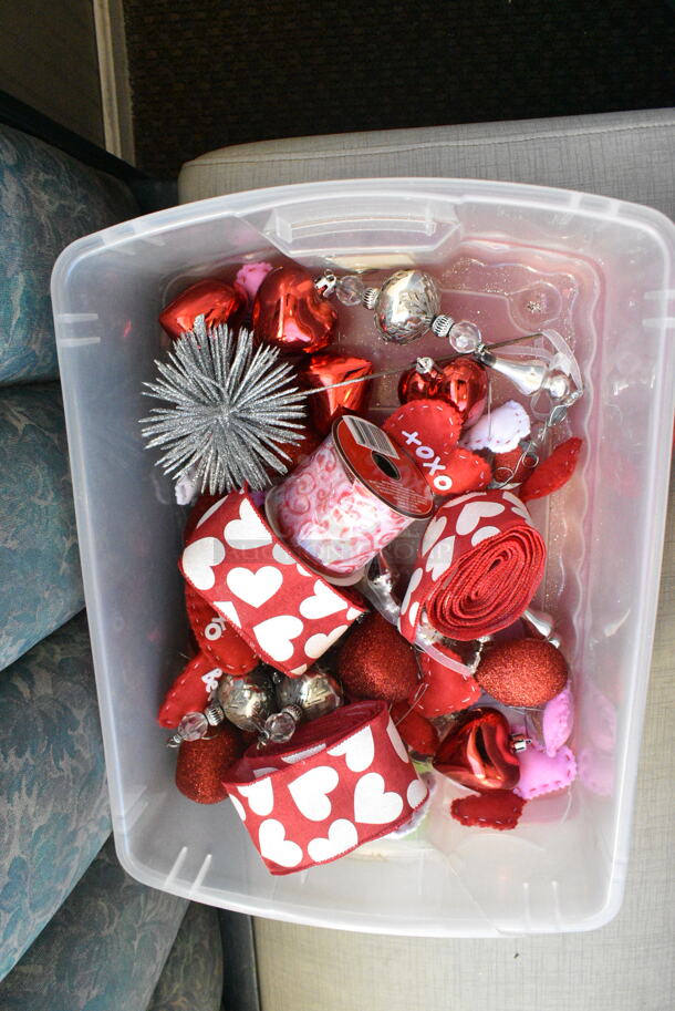 Wall Mount Table w/ Contents Including Valentines Day Decor. BUYER MUST REMOVE: Bring Tools and Manpower Needed To Remove This Item. (booth room)  - Image 4 of 10