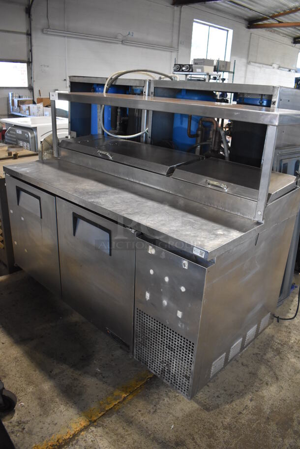 True TPP-67 Stainless Steel Commercial Prep Table w/ Over Shelf on Commercial Casters. 115 Volts, 1 Phase. 67x33x54. Tested and Powers On But Temps at 47 Degrees