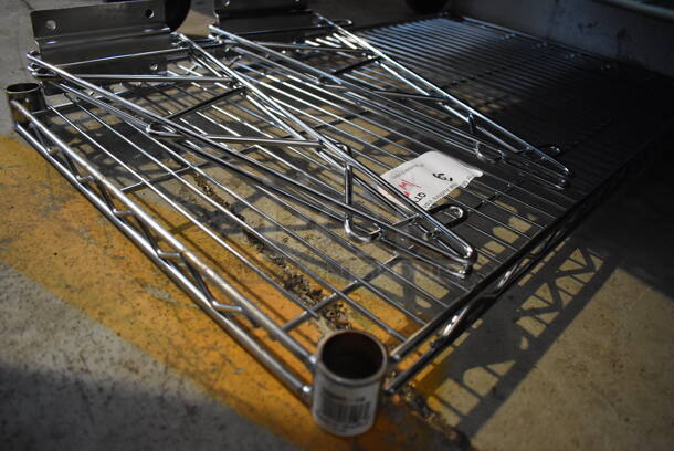 Chrome Finish Metro Style Shelf w/ 2 Wall Mount Brackets. 18x30x1.5, 3x16x8 - Image 3 of 4
