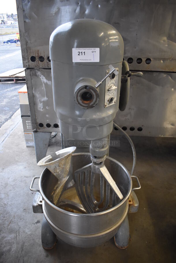Hobart L800 Metal Commercial Floor Style 80 Quart Planetary Dough Mixer w/ Metal Mixing Bowl, Dough Hook and Paddle Attachments. 208 Volts, 3 Phase. 30x45x57 - Image 2 of 8