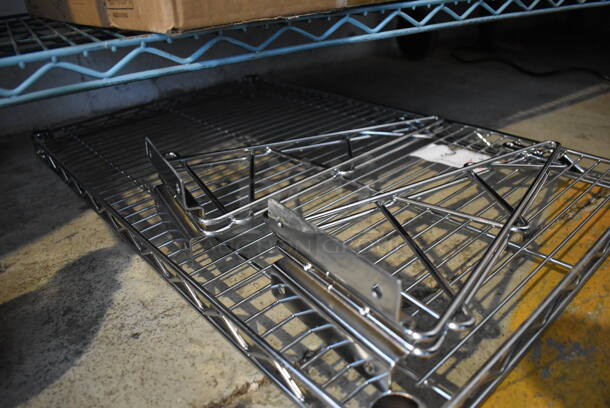 Chrome Finish Metro Style Shelf w/ 2 Wall Mount Brackets. 18x30x1.5, 3x16x8 - Image 4 of 4