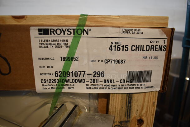 BRAND NEW IN CRATE! Royston 62091077-296 Gray Wood Pattern Cabinet. 12x29x27 - Image 6 of 10