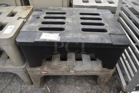 2 Poly Commercial Dunnage Racks; Black and Gray. 30x22x12. 2 Times Your Bid!
