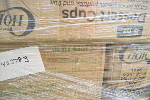 PALLET LOT of 28 BRAND NEW Boxes Including 795PTOKFT1 Choice Kraft Microwavable Folded Paper #1 Take-Out Container 4 3/8" x 3 1/2" x 2 1/2" - 450/Case, 795KFT44RNPE Choice 44 oz. Round Kraft PE-Lined Microwavable Take-Out Container 7 5/16" x 2 5/8" - 300/Case, 433783 Containers, 2 Box 129MCR16B Choice 16 oz. Black 6 1/4" Round Microwavable Heavy Weight Container with Lid - 150/Case, 485WB9NEONW Choice 9" Neon Extra Wide Pointed Wrapped Boba Straw - 1600/Case, 129MF963W1C Ecopax 9" x 6" 1-Compartment Microwaveable White Mineral-Filled Plastic Hinged Take-Out Container - 150/Case, 50010DWPLAKR EcoChoice 10 oz. Smooth Double Wall Kraft Compostable Paper Hot Cup - 500/Case, 433CARTRAY2L EcoChoice Molded Fiber / Pulp 8-44 oz. 2-Cup Carrier with Large Tray - 100/Case, 795KFT44RNPE Choice 44 oz. Round Kraft PE-Lined Microwavable Take-Out Container 7 5/16" x 2 5/8" - 300/Case, 966UPWIDEKFT-500 OneUp by Choice Kraft 2-Ply Wide Interfold 6 1/2" x 8 1/2" Dispenser Napkin - 6000/Case, 2 Box 130BSPORKWP Choice Individually Wrapped Medium Weight Black Plastic Spork - 1000/Case, 2 Box 966TALLFLDB Choice White Tall-Fold 6" x 13" Dispenser Napkin - 8000/Case, 500TO993 Choice 9" x 9" x 3" Microwavable 1-Compartment Black / Clear Plastic Hinged Container - 100/Case. 28 Times Your Bid!  - Image 4 of 12