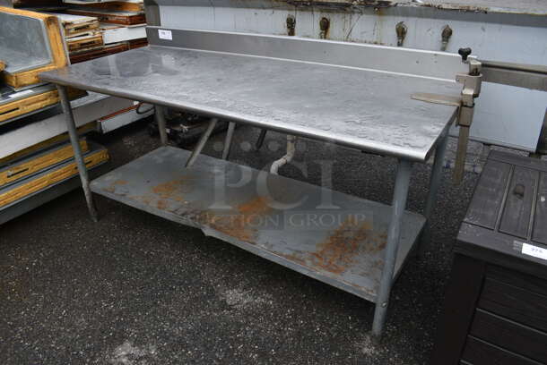 Stainless Steel Commercial Table w/ Mounted Commercial Can Opener and Metal Under Shelf. 72x30x39 - Image 2 of 4