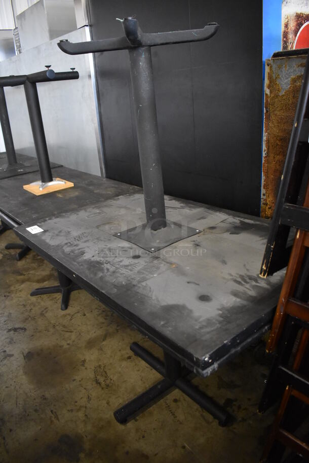 2 Black Wooden Dining Tables. 48x30x30. 2 Times Your Bid! - Image 3 of 5