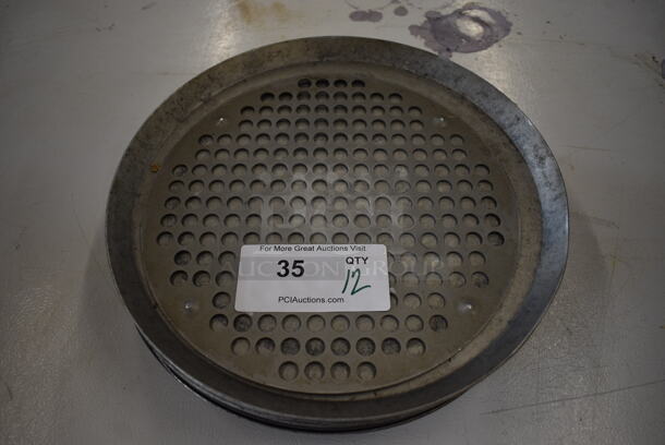 12 Metal Round Baking Pans w/ Perforated Insert. 13.25x13.25x1. 12 Times Your Bid!
