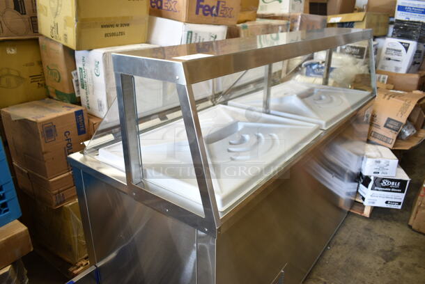 BRAND NEW SCRATCH AND DENT! 2023 Avantco 178CPSS68HC Stainless Steel Commercial 67 3/4" 12 Tub Stainless Steel Deluxe Ice Cream Dipping Cabinet. 115 Volts, 1 Phase. Tested and Working!  - Image 4 of 5