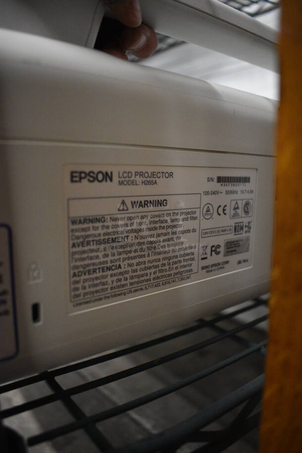 Epson Model H265A LCD Projector. 100-240 Volts, 1 Phase. 21x29x6 - Image 4 of 4