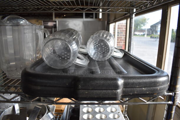 ALL ONE MONEY! Tier Lot of Various Items Including Poly Pitchers and Black Poly Bus Bin Lids - Image 2 of 6
