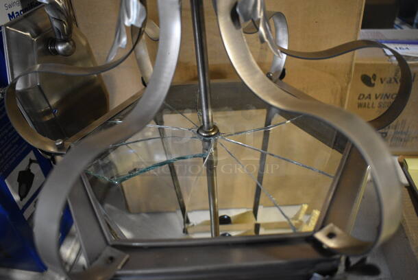 BRAND NEW SCRATCH AND DENT! Metal Light Fixture. 14x14x21 - Image 3 of 4