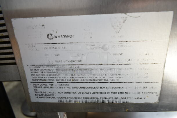 Lincoln Impinger 1132-002-U-K1841 Stainless Steel Commercial Floor Style Electric Powered Conveyor Pizza Oven w/ Under Shelf on Commercial Casters. 208 Volts, 3 Phase. - Image 6 of 10
