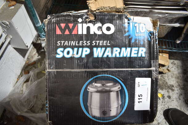 BRAND NEW IN BOX! Winco ESW-70 Stainless Steel Soup Kettle Food Warmer.  - Image 2 of 4
