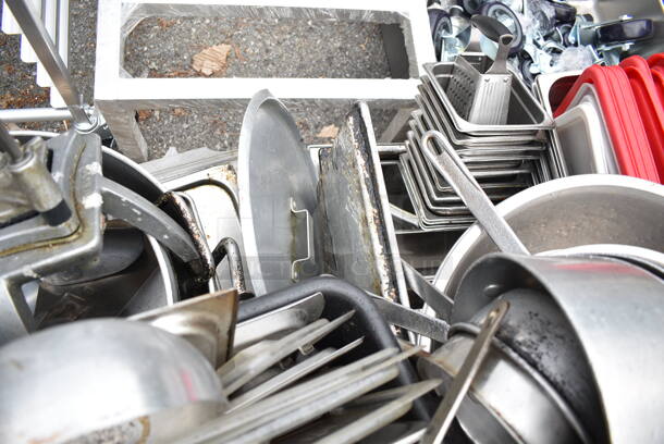 ALL ONE MONEY! PALLET LOT of Various Metal Items Including Drop In Bins, Stock Pot and Bowls.  - Image 11 of 11