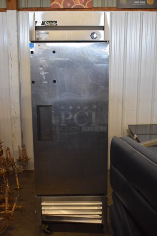 2013 True T-23F ENERGY STAR Stainless Steel Commercial Single Door Reach In Freezer w/ Poly Coated Racks on Commercial Casters. 115 Volts, 1 Phase. Tested and Working!