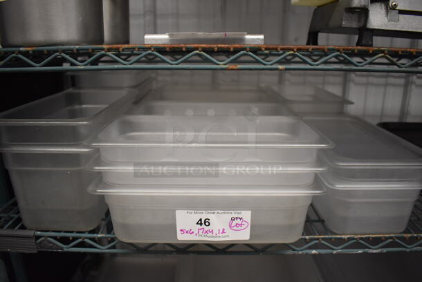 ALL ONE MONEY! Lot of Poly Drop In Bins and Lids; 5 1/3x6, 17x1/3x4 and 1 Lid - Image 1 of 5