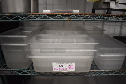 ALL ONE MONEY! Lot of Poly Drop In Bins and Lids; 5 1/3x6, 17x1/3x4 and 1 Lid