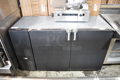 Glastender CP1FB60 Metal Commercial 2 Door Back Bar Cooler. 115 Volts, 1 Phase. Tested and Working!