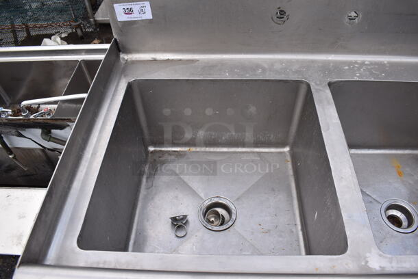 Stainless Steel Commercial 2 Bay Sink. 61x30x44. Bays 20x20x12 - Image 3 of 5