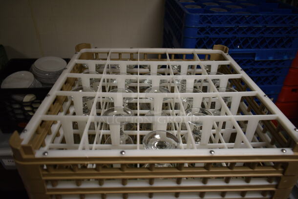Metal Dolly on Commercial Casters w/ 7 Poly Dish Caddies and Contents. (ice room) - Image 2 of 3