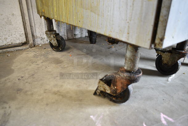 Pitco Frialator SG14 Stainless Steel Commercial Floor Style Natural Gas Powered Deep Fat Fryer on Commercial Casters. 110,000 BTU.  - Image 3 of 5