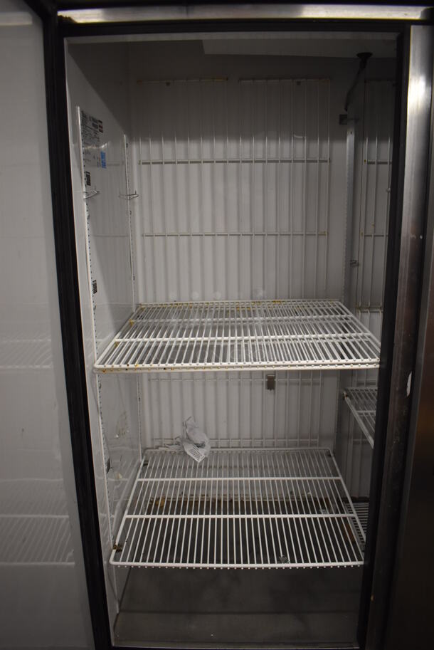 2013 True T-49F ENERGY STAR Stainless Steel Commercial 2 Door Reach In Freezer w/ Poly Coated Racks on Commercial Casters. 115 Volts, 1 Phase. 54x30x83. Tested and Working! - Image 5 of 6