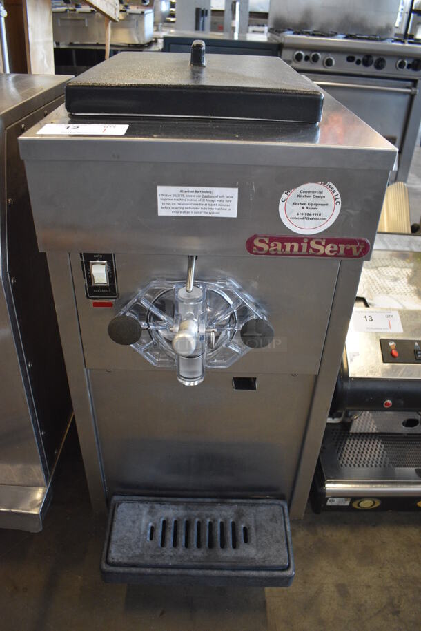 SaniServ Model A4041N Stainless Steel Commercial Countertop Air Cooled Single Flavor Soft Serve Ice Cream Machine. 208-230 Volts, 1 Phase. 17x28x37