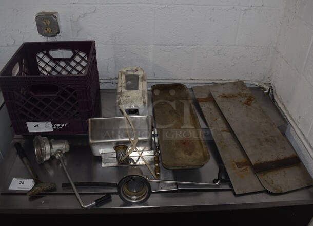 ALL ONE MONEY! Lot of Various Items Including Metal Pieces, Sink Drains and Dipwell