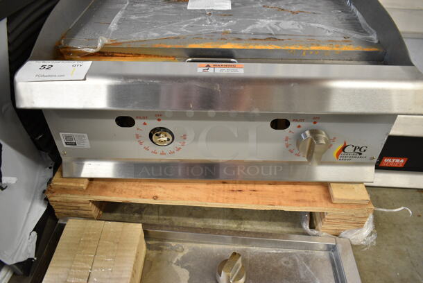 BRAND NEW SCRATCH AND DENT! Cooking Performance Group CPG 351GTCPG24NL Stainless Steel Commercial 24" Gas Countertop Griddle with Flame Failure Protection and Thermostatic Controls. 60,000 BTU - Image 3 of 8