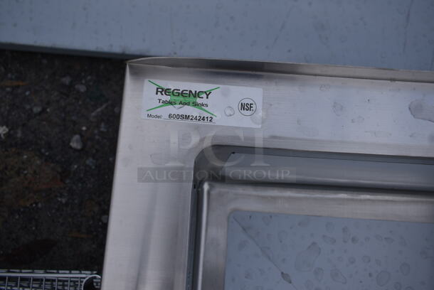 BRAND NEW SCRATCH AND DENT! Regency 600SM242412 16-Gauge Stainless Steel One Compartment Floor Mop Sink - 24" x 24" x 12" Bowl - Image 4 of 4