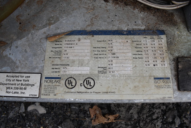 Norlake 6'x6'x7' SELF CONTAINED Walk In Cooler Box w/ Floor, Norlake CPB0501C-A Condenser and Copeland ASE35C4-CAA-959 Compressor. 115 Volts, 1 Phase.
 - Image 8 of 10