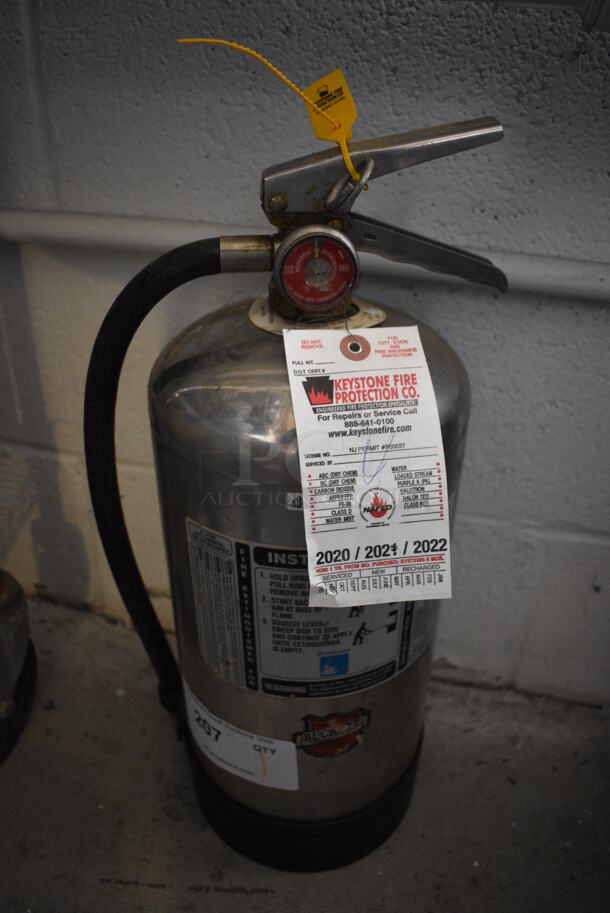 Buckeye Wet Chemical Fire Extinguisher. 6.5x7.5x19
