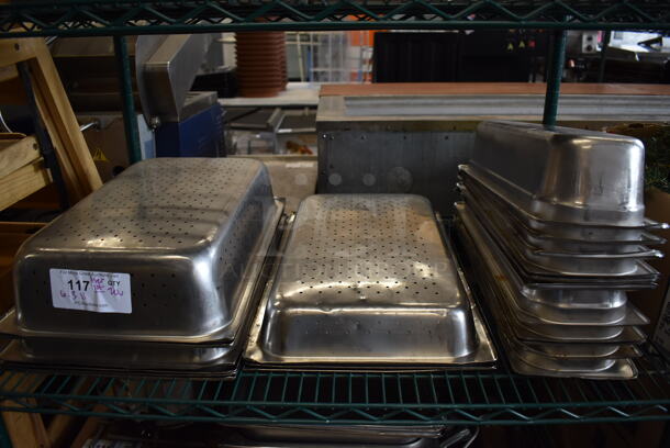 ALL ONE MONEY! Tier Lot of 20 Various Stainless Steel Drop In Bins. Includes 1/1x4, 1/2x4 Long