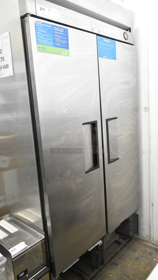 2017 True T-35 Stainless Steel Commercial 2 Door Reach In Cooler. 115 Volts, 1 Phase. Tested and Working! - Image 1 of 4