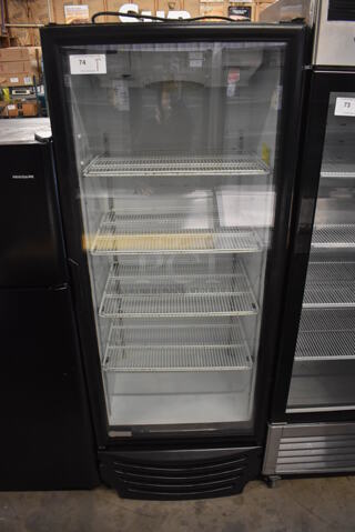 Imbera G319 CO2 ENERGY STAR Metal Commercial Single Door Reach In Cooler Merchandiser w/ Poly Coated Racks. 115 Volts, 1 Phase. 29x26x78. Tested and Working!