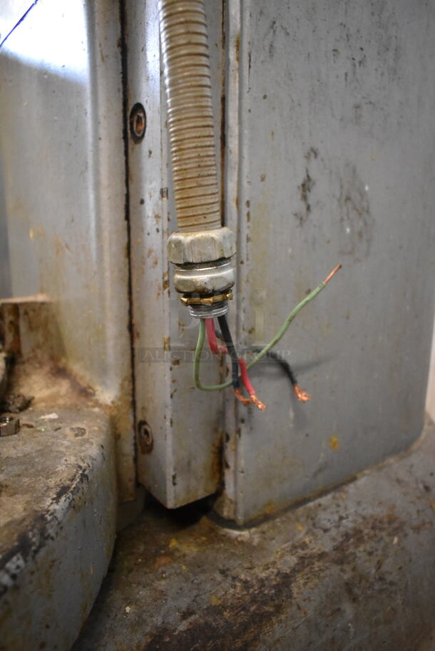 Hobart M802 Metal Commercial Floor Style 80 Quart Planetary Dough Mixer w/ Bowl Guard, Bowl Adapter, Mixing Bowl and 2 Whisk Attachments. 200 Volts, 3 Phase.  - Image 9 of 11