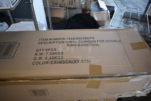 4 Boxes of 6 BRAND NEW! Lancaster Table & Seating 164GS605BCRS Vinyl Cushion for Double Ring Barstool. 4 Times Your Bid! - Image 3 of 5