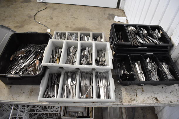 ALL ONE MONEY! Lot of 8 Various Bins of Silverware!