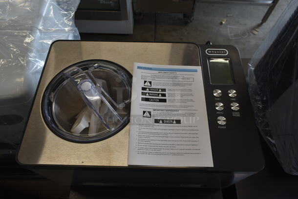 BRAND NEW SCRATCH AND DENT! Whynter ICM-220SSY 2 Quart Capacity Automatic Compressor Ice Cream Maker & Yogurt Incubator with Stainless Steel Bowl in Stainless Steel. 115 Volts, 1 Phase. Tested and Working! - Image 2 of 7