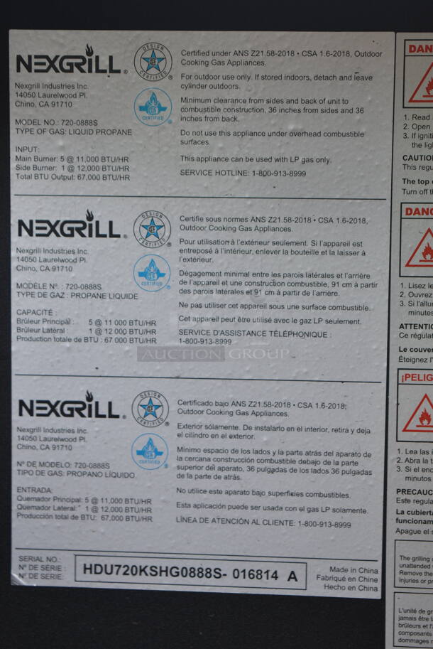 NexGrill 720-0888S Expert Grill 5 Burner Propane Gas Grill with Side Burner - Image 8 of 8