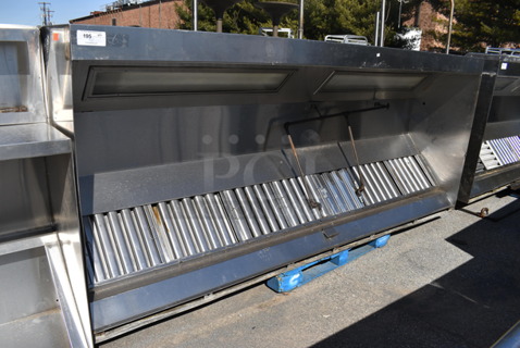 10.5' Stainless Steel Commercial Return Air Grease Hood w/ Filters. 126x54x26