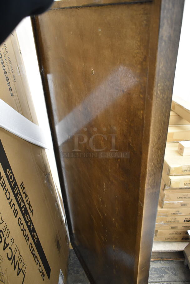 BRAND NEW IN BOX! Lancaster Table & Seating 30"x60" Solid Wood Reclaimed Wood Butcher Block Tabletop. - Image 4 of 5