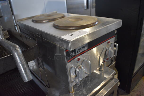 APW Wyott Stainless Steel Commercial Countertop 2 Burner Hot Plate Range. 208 Volts. 14x24x14 - Image 2 of 6