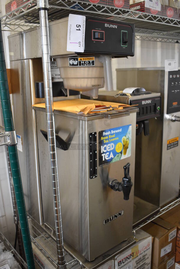 BRAND NEW! Bunn Model TB3Q/TD4T Stainless Steel Commercial Countertop Iced Tea Machine w/ Beverage Holder Dispenser and Poly Brew Basket. 120 Volts, 1 Phase. 12x24x34 - Image 3 of 6