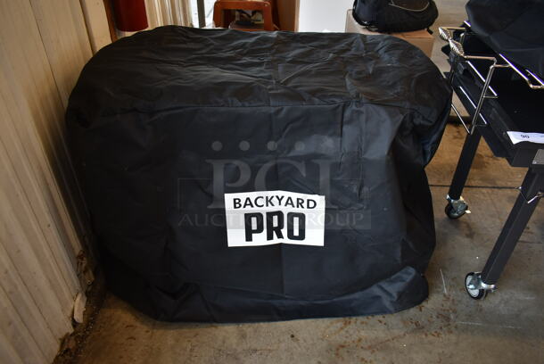 LIKE NEW! Backyard Pro 554CHAR30SS Stainless Steel Commercial Portable Charcoal Grill w/ Cover on Commercial Casters. - Image 2 of 6